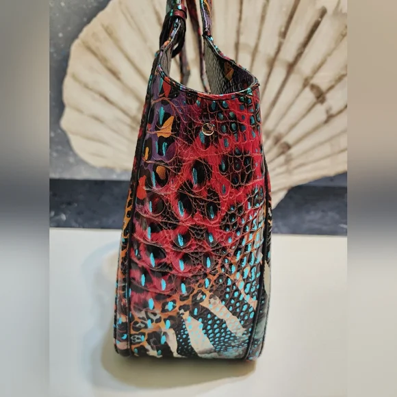 Brahmin Small Carla In Stampede Colorful Melbourne Leather - Picture 8 of 14